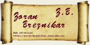 Zoran Breznikar vizit kartica